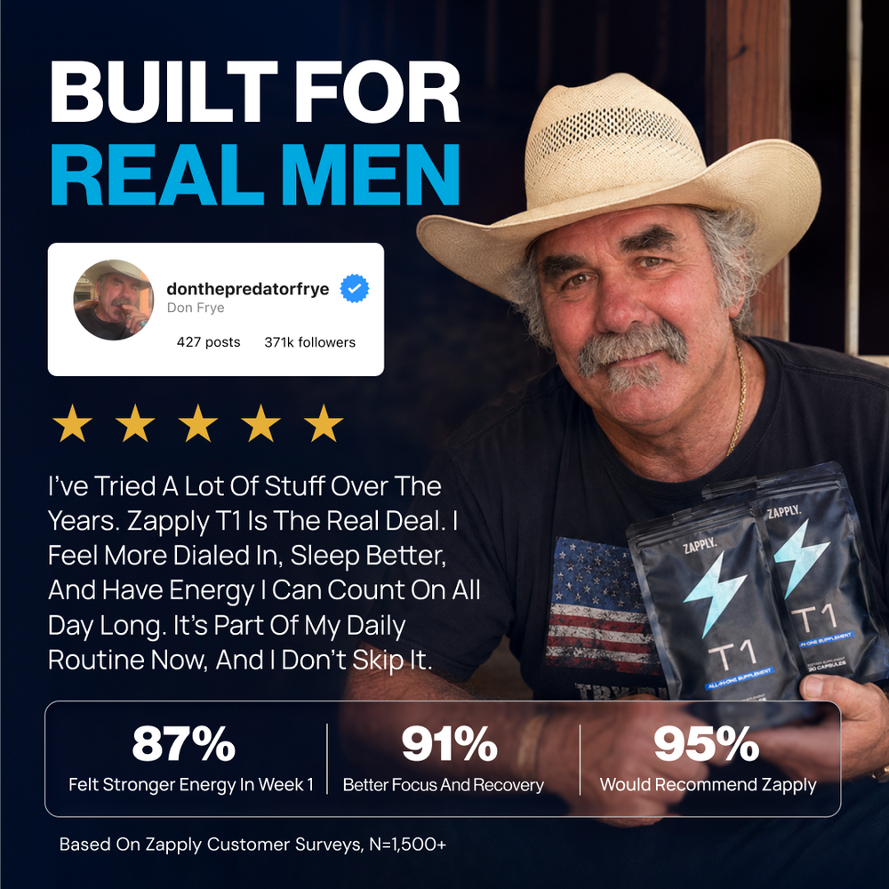 Zapply T1 | All-In-One Formula for Testosterone & Energy.