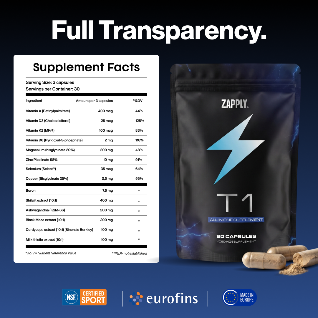 Zapply T1 | All-In-One Formula for Testosterone & Energy